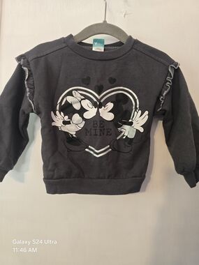 Disney Grey Kids 'Be Mine' Mickey & Minnie Heart Sweatshirt